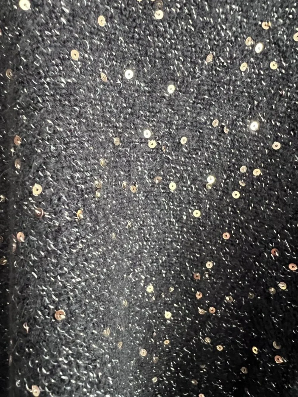 NWT Karl Lagerfeld Black Gold Sparkle Long Sleeve Sweater Large